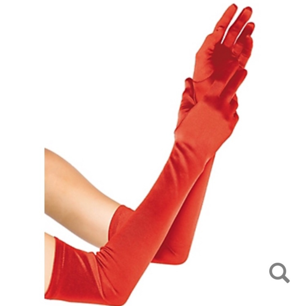 Red Satin gloves
